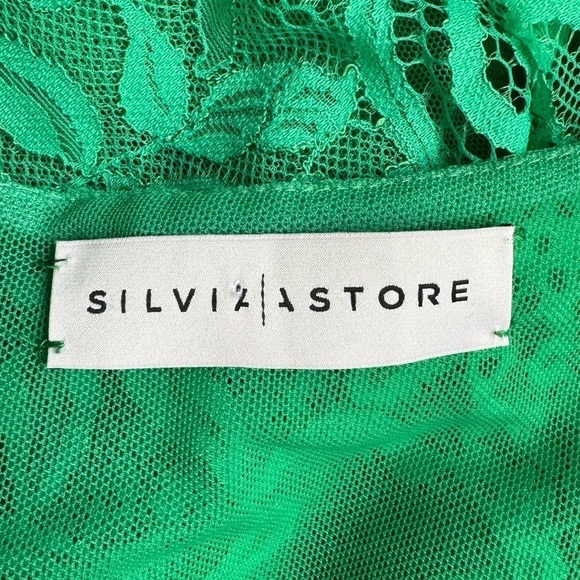 Silvia Astore Isa Lace Cut Out Long Dress Emerald Green IT: 38 XS - Picture 13 of 15